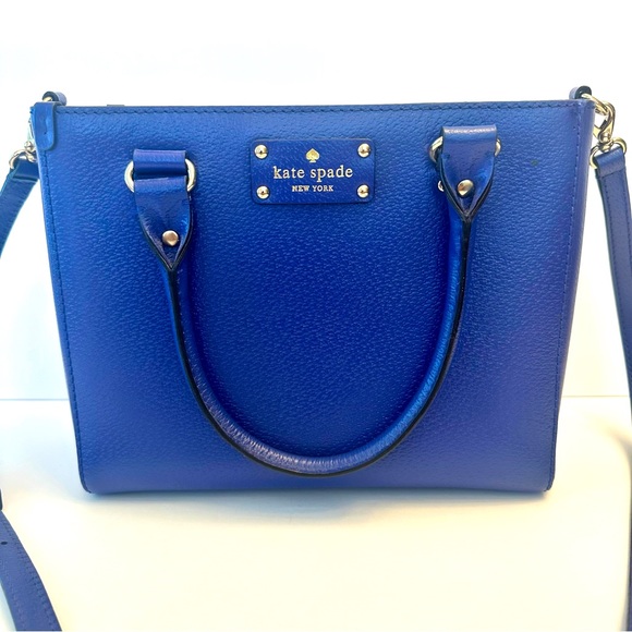 Kate Spade Royal Blue Wellesley Durham Leather Satchel Shoulder Bag - Picture 2 of 14